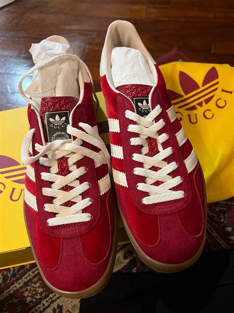 red gucci adidas sneakers|gucci red sneakers men.